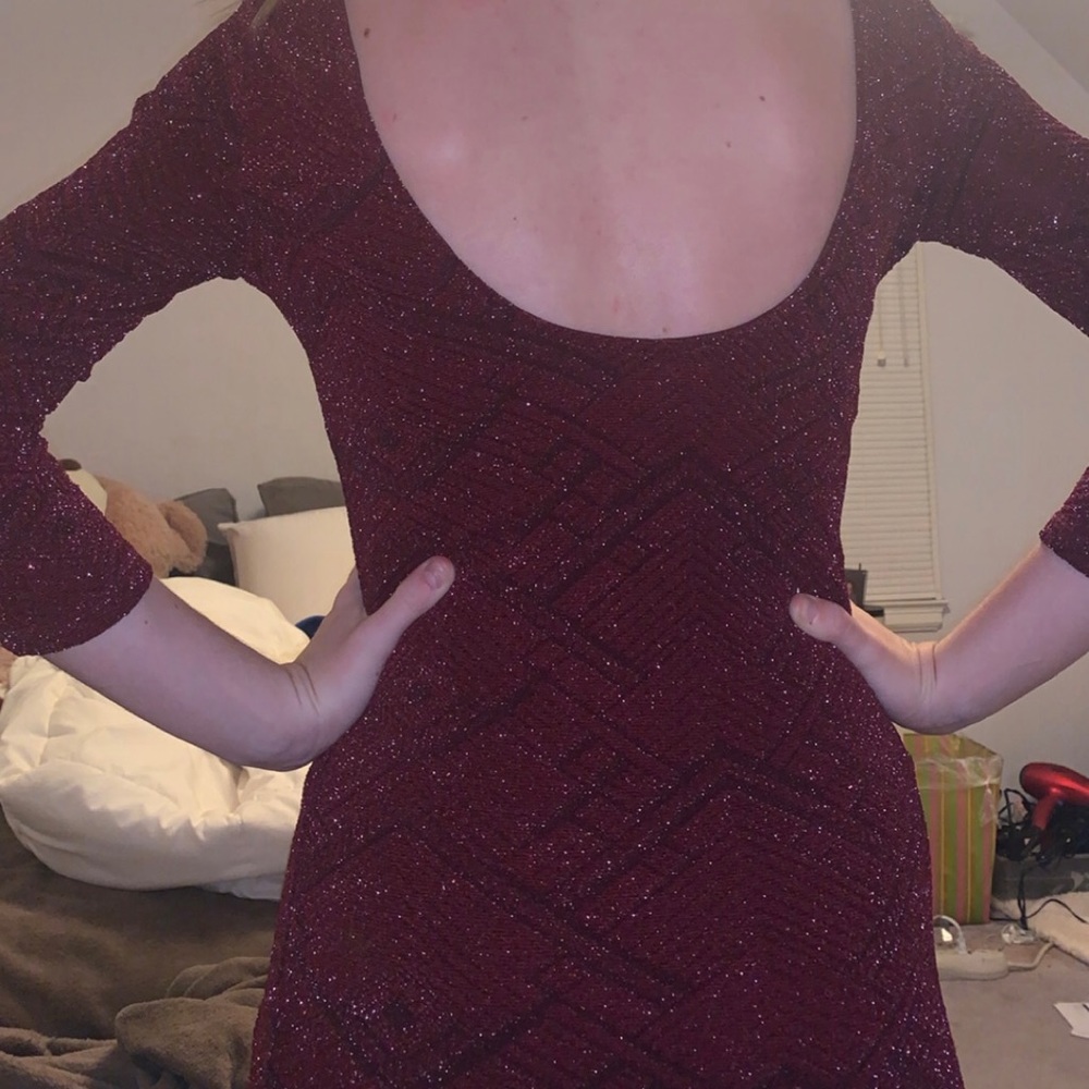 Mini Maroon Dress - Picture 8 of 9